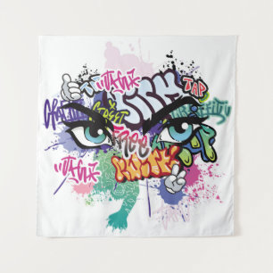 Tenture Illustration de graffiti avec lettres de graffitis