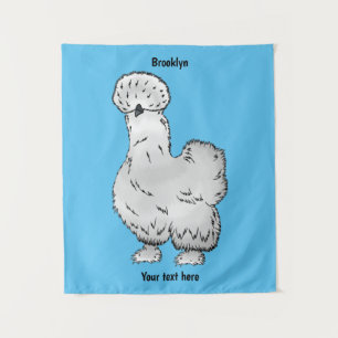 Tenture Illustration de la caricature du poulet Silkie