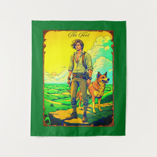 Tenture Illustration de la carte Tarot, l'idiot (Devant)