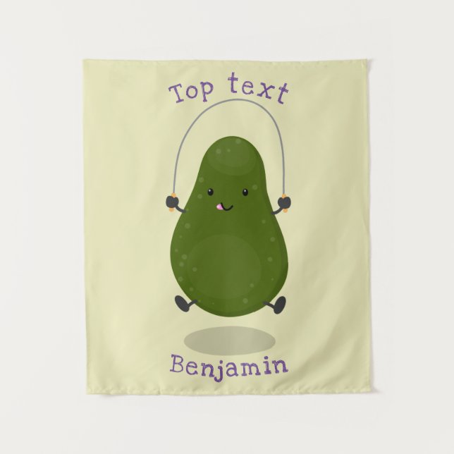 Tenture Illustration de la corde à sauter à l'avocat migno (Devant)