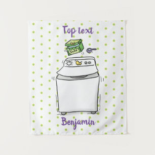 Tenture Illustration de lave-linge mignonne