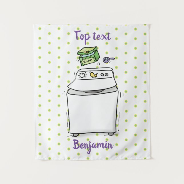 Tenture Illustration de lave-linge mignonne (Devant)