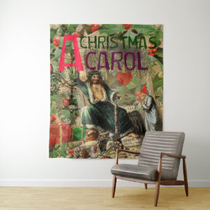 Tenture Illustration de l'esprit de Noël présent Scrooge