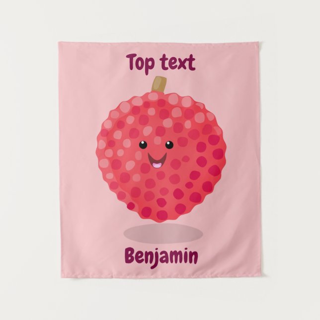 Tenture Illustration de litchee rose mignon (Devant)
