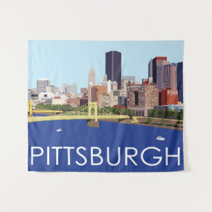 Tenture Illustration de l'ordinateur Cool Pittsburgh Skyli