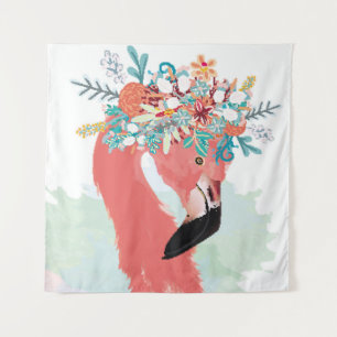 Tenture Illustration de mode avec flamants roses dessinés