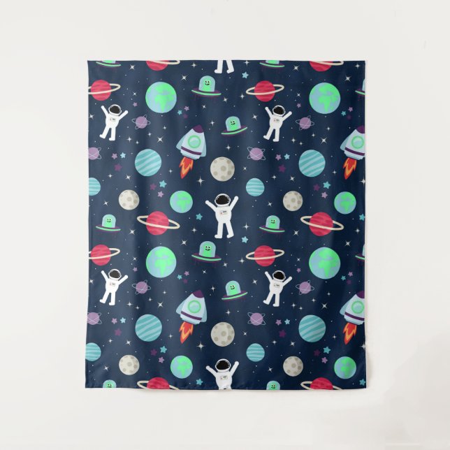Tenture illustration de motif spatial (Devant)