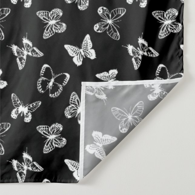 Tenture Illustration de papillon noir et blanc  (Détail)