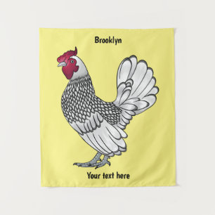 Tenture Illustration de poulet Sebright
