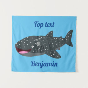 Tenture Illustration de requin baleine mignon de dessin an