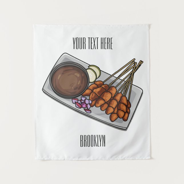 Tenture Illustration de Satay (Devant)