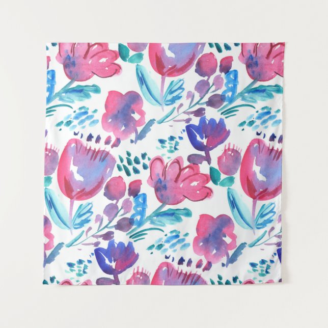 Tenture illustration de style boho floral rustique dessiné (Devant)