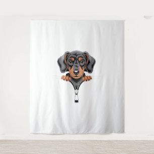 Tenture Illustration de teckel mignon regardant hors de la