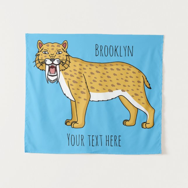 Tenture Illustration de tigre à dents de sabre (Devant (Horizontal))