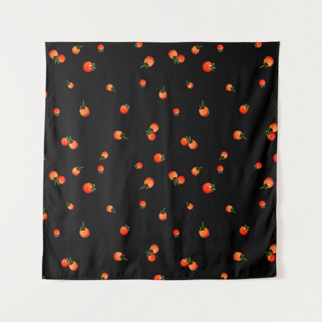 Tenture Illustration de tomates cerises. Aquarelle transpa (Devant)