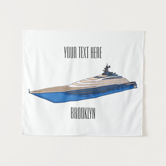 Tenture Illustration de yacht (Devant (Horizontal))