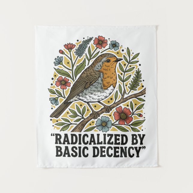 Tenture Illustration d'oiseau d'art folklorique pour la ju (Devant)