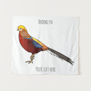 Tenture Illustration d'oiseau de faisan doré