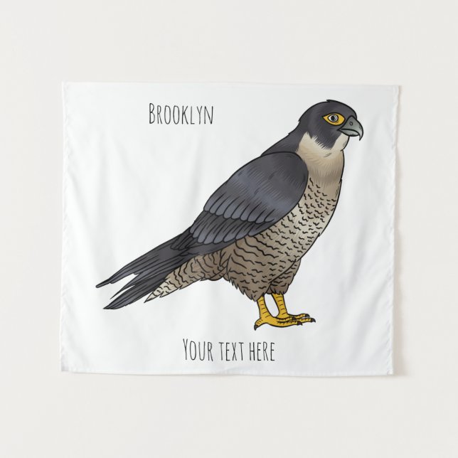 Tenture Illustration d'oiseau de faucon pèlerin (Devant (Horizontal))