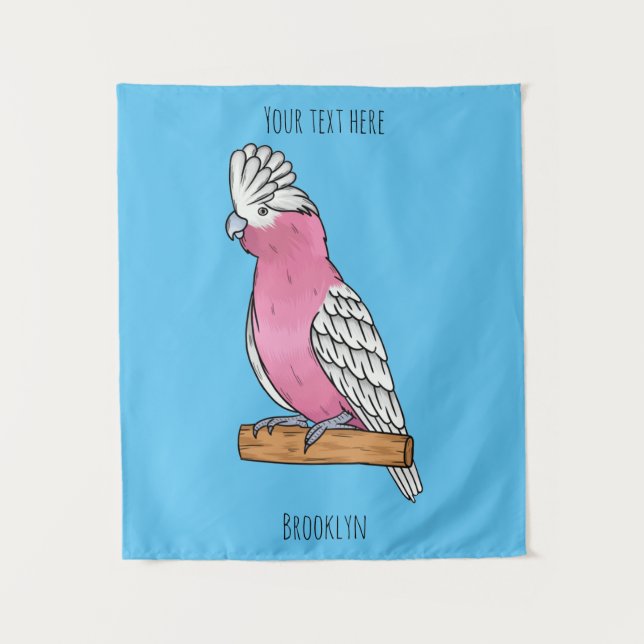 Tenture Illustration d'oiseau de Galah (Devant)