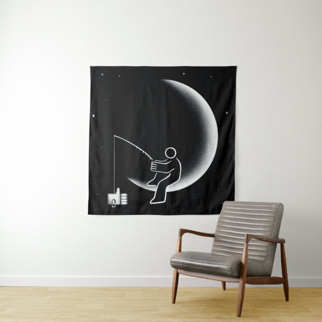 Tenture Illustration du croissant de lune pour pêcher des  (En situation)