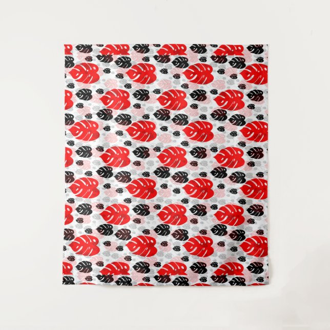 Tenture Illustration du Motif de forme Abstrait de feuille (Devant)