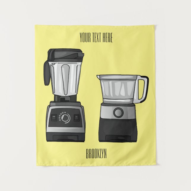 Tenture Illustration du processeur et du mixeur alimentair (Devant)