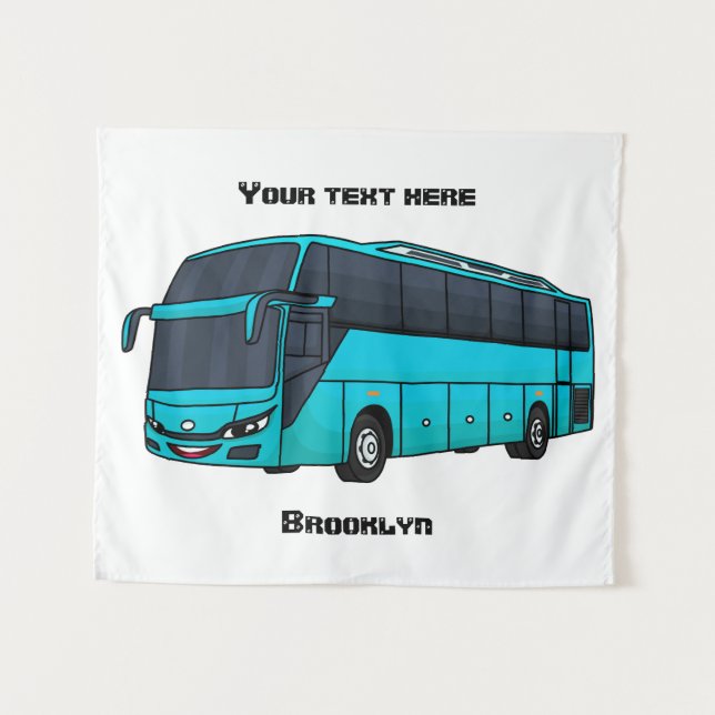 Tenture Illustration d'un autobus à passagers moderne (Devant (Horizontal))