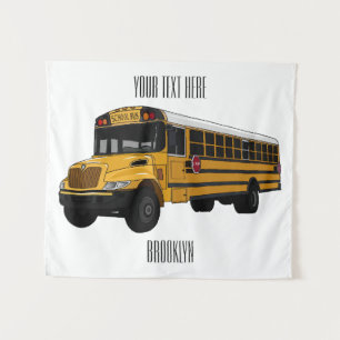 Tenture Illustration d'un autobus scolaire