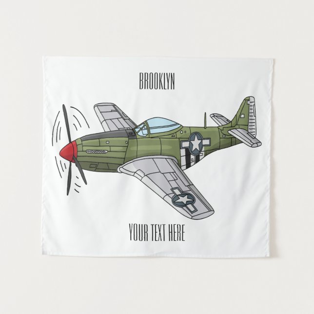 Tenture Illustration d'un avion militaire (Devant (Horizontal))