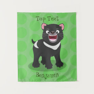 Tenture Illustration d'un diable de Tasmanie affamé