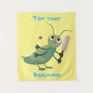 Tenture Illustration d'un insecte du cricket vert mou