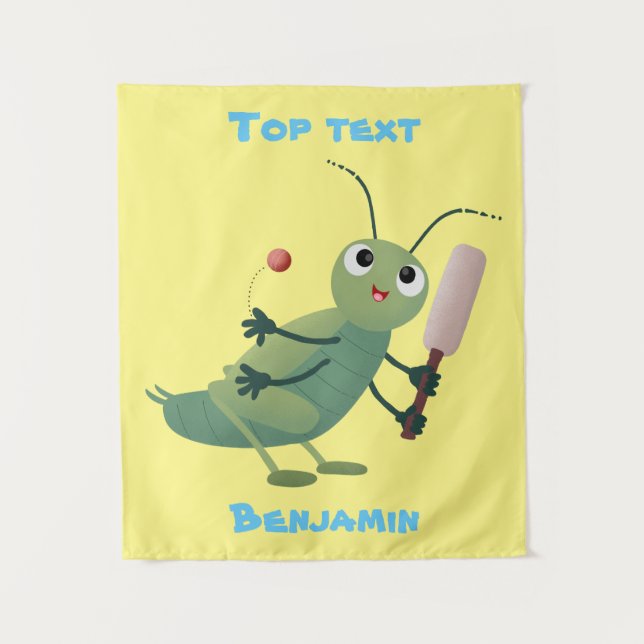 Tenture Illustration d'un insecte du cricket vert mou (Devant)