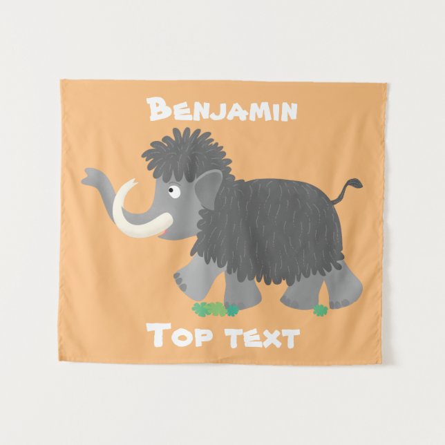 Tenture Illustration d'un mammouth laineux mou (Devant (Horizontal))