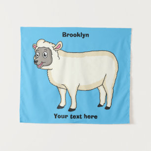 Tenture Illustration d'un mouton joyeux