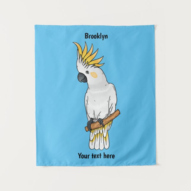 Tenture Illustration d'un oiseau de cokatoscope à crête de (Devant)
