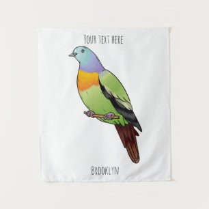 Tenture Illustration d'un pigeon à cou rose