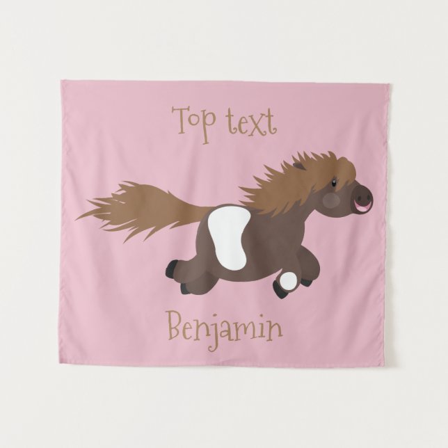 Tenture Illustration d'un poney de Shetland mignon (Devant (Horizontal))