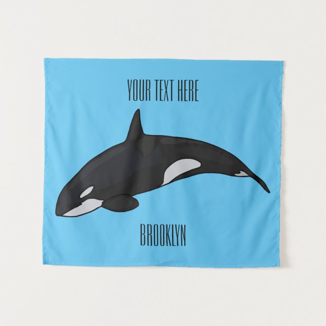 Tenture Illustration d'une baleine tueuse (Devant (Horizontal))