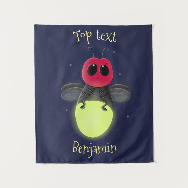 Tenture Illustration d'une luciole à éclair mignon (Devant)