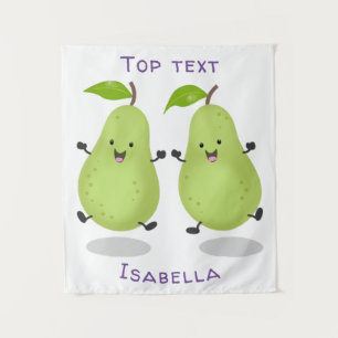 Tenture Illustration d'une paire de poires mignonne