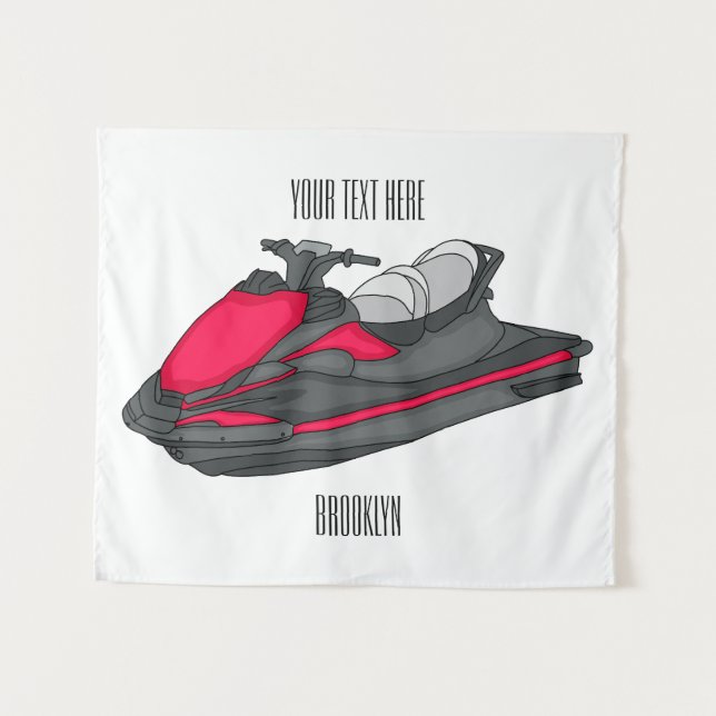 Tenture Illustration Jet ski (Devant (Horizontal))
