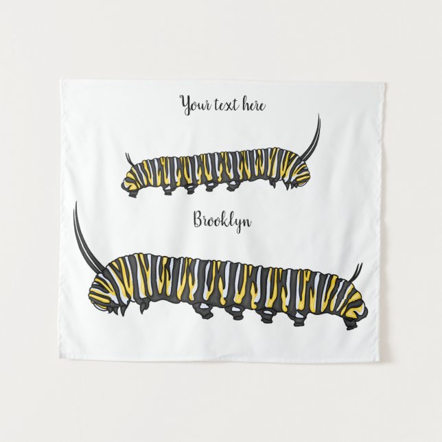Tenture Illustration Monarch caterpillar (Devant (Horizontal))