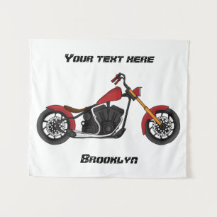 Tenture Illustration motocyclette de style hélicoïdal