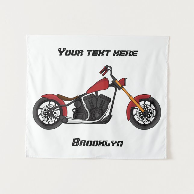 Tenture Illustration motocyclette de style hélicoïdal (Devant (Horizontal))
