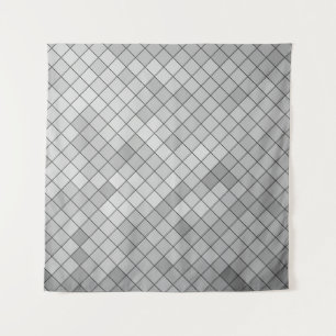 Tenture Illustration polygonale grise, composée de tria