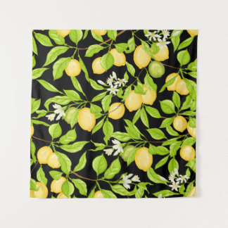 Tenture Illustration Vintage de la branche de citron