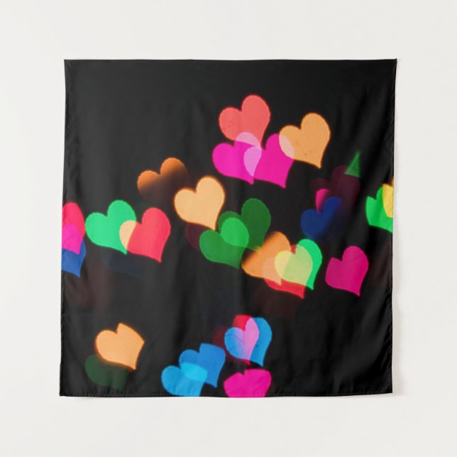 Tenture Illustrations de coeurs de couleur aérée (Devant)