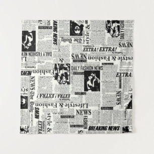 Tenture Illustrations des journaux en première page