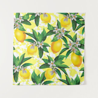 Tenture Imaginaire citron : Motif Floral Créatif